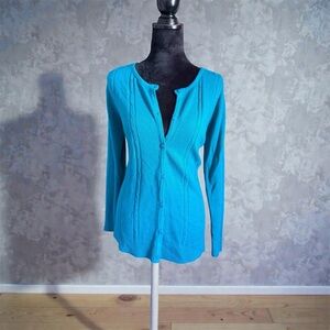 Carol Rose Turquoise Button Down Shirt